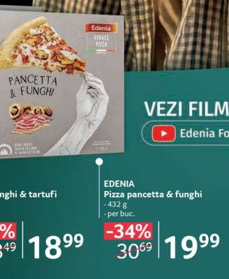 EDENIA Pizza pancetta & funghi