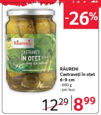 RÂURENI Castraveți în oțet 6-9 cm