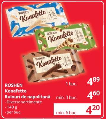 ROSHEN Konafetto Rulouri de napolitană