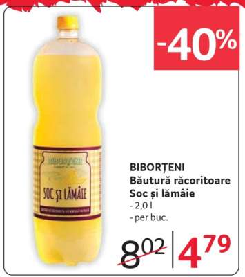 BIBORȚENI Băutură răcoritoare Soc și lămâie