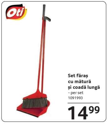Set făraș cu mătură și coadă lungă