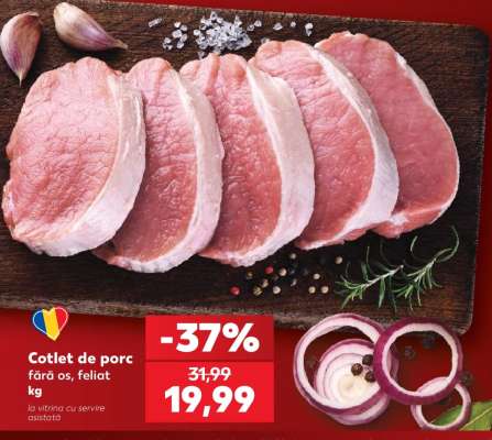 Cotlet de porc fără os, feliat