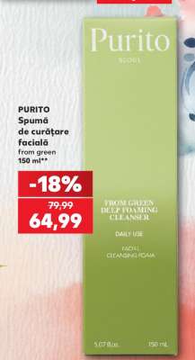 PURITO Spumă de curățare facială
