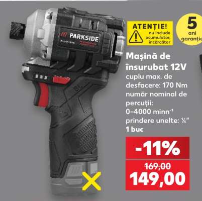 Mașină de înșurubat 12V