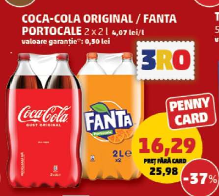Coca-Cola Original / Fanta Portocale 2x2L