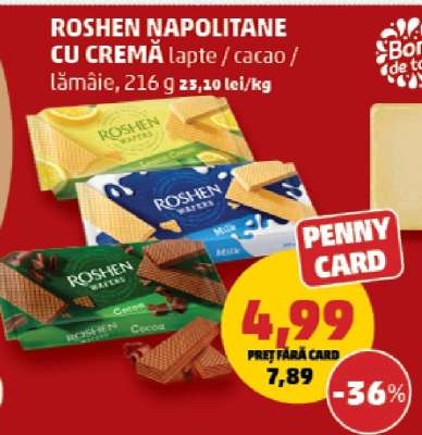 ROSHEN Napolitane cu cremă