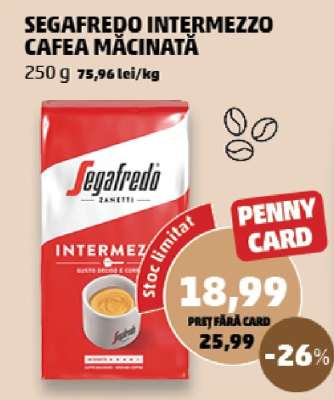 SEGAFREDO INTERMEZZO CAFEA MĂCINATĂ