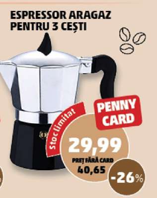 Espressor aragaz pentru 3 cești