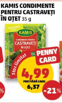 KAMIS CONDIMENTE PENTRU CASTRAVEȚI ÎN OȚET 35 g