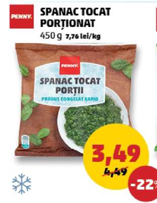 Spanac Tocat Porționat