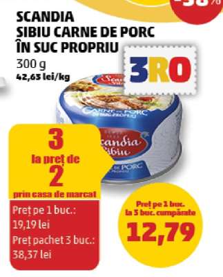 SCANDIA SIBIU Carne de porc în suc propriu