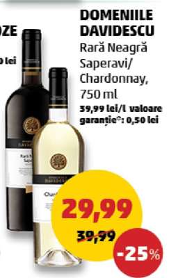DOMENIILE DAVIDESCU Rară Neagră Saperavi/Chardonnay, 750 ml