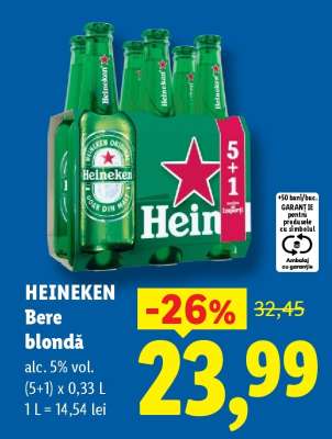 HEINEKEN Bere blondă