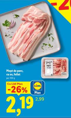 Piept de porc cu os, feliat