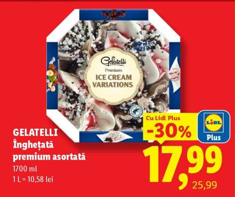 GELATELLI Înghețată premium asortată