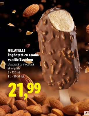 GELATELLI Înghețată cu aromă vanilie Bourbon