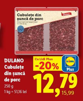 Dulano Cubulețe din șuncă de porc