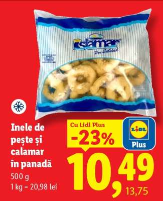 Inele de pește și calamar în panadă