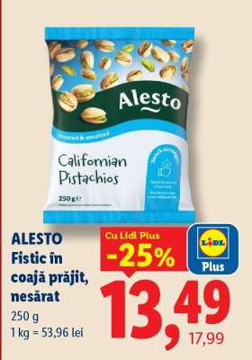 ALESTO Fistic în coajă prăjit, nesărat