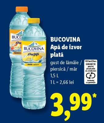 BUCOVINA Apă de izvor plată