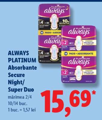 ALWAYS PLATINUM Absorbante Secure Night/Super Duo