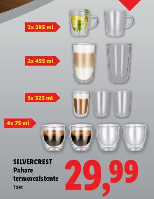 SILVERCREST Pahare termorezistente
