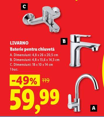 LIVARNO Baterie pentru chiuvetă