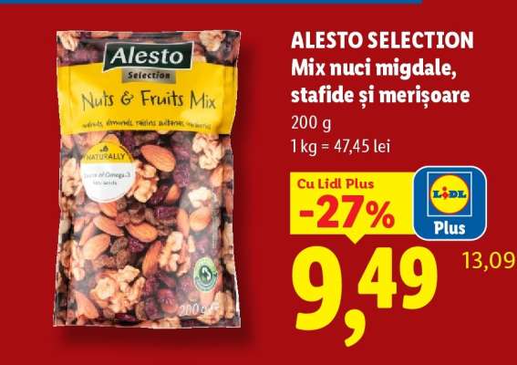 ALESTO SELECTION Mix nuci migdale, stafide și merișoare