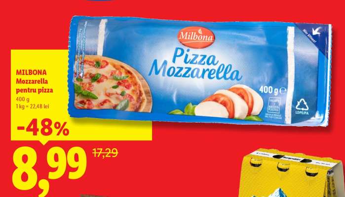Milbona Mozzarella pentru pizza