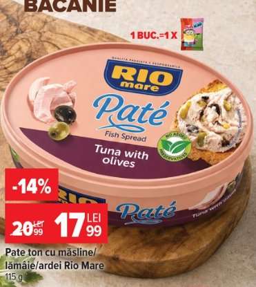 Pate ton cu măsline/lămâie/ardei Rio Mare