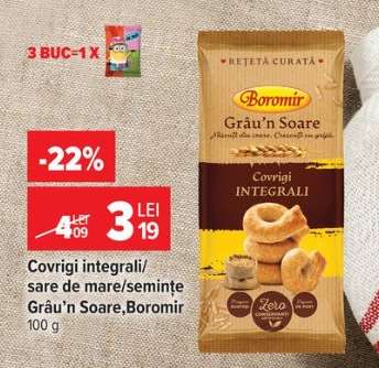 Covrigi integrali/sare de mare/semințe Grau’n Soare, Boromir