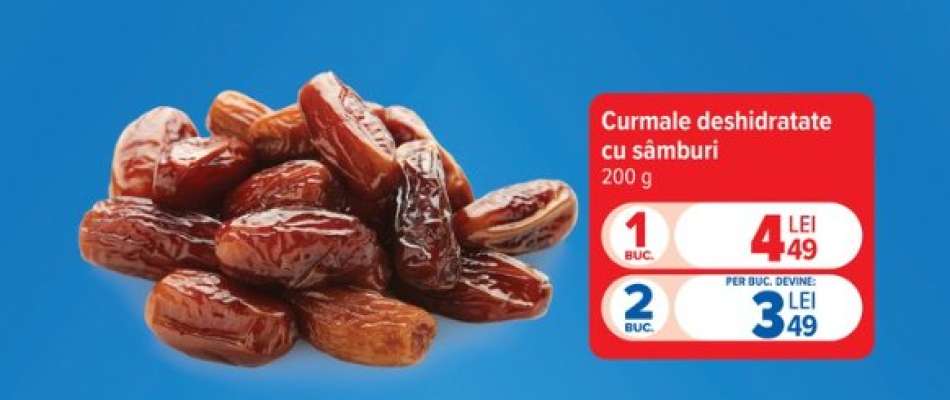 Curmale deshidratate cu sâmburi