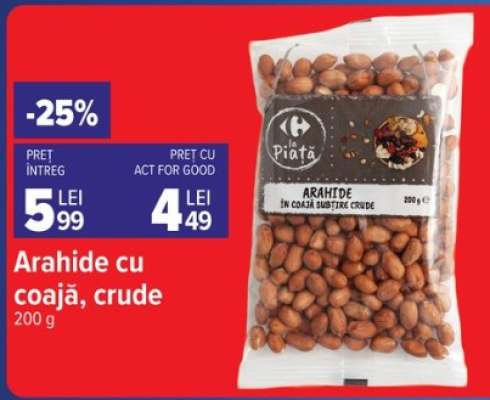 Arachide cu coajă, crude