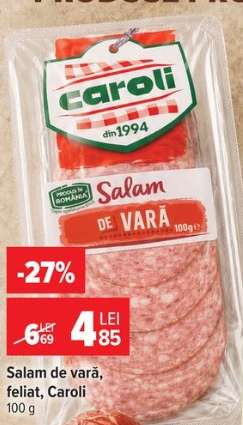 Salam de vară feliat Caroli