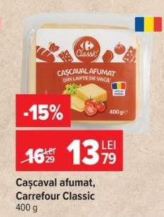 Cașcaval afumat Carrefour Classic