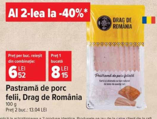 Pastramă de porc felii, Drag de România