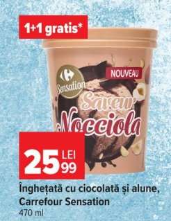Înghețată cu ciocolata și alune, Carrefour Sensation