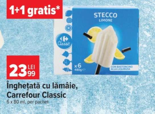 Înghețată cu lămâie Carrefour Classic