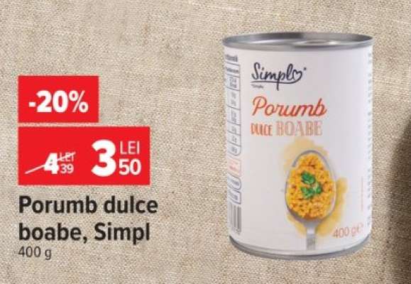 Porumb dulce, boabe, Simpl