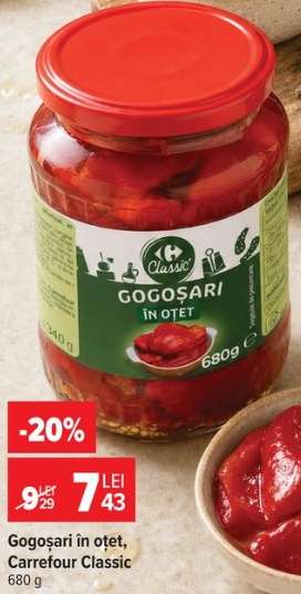 Gogoșari în oțet, Carrefour Classic