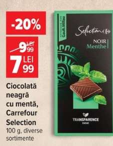 Ciocolată neagră cu mentă Carrefour Selection
