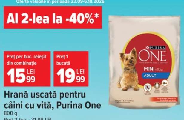 Hrană uscată pentru câini cu vită, Purina One