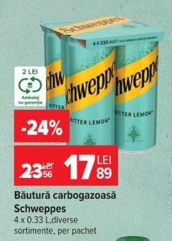Băutură carbogazoasă Schweppes