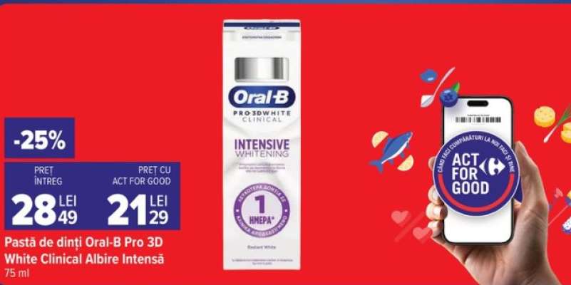 Pastă de dinți Oral-B Pro 3D White Clinical albire Intensă