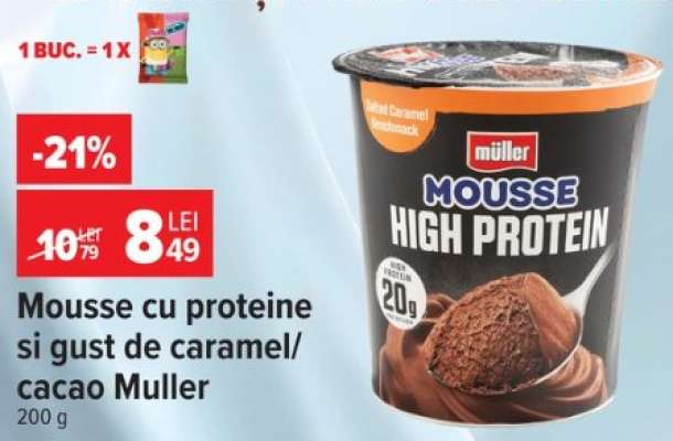 Mousse cu proteine si gust de caramel/cacao Muller