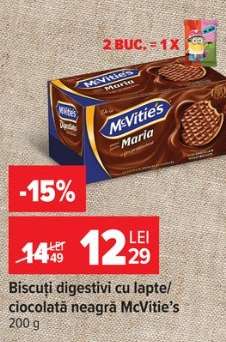 Biscuiți digestivi cu lapte/ciocolată neagră, McVitie's