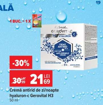 Cremă antirid de zi/noapte hyaluron-c Gerovital H3
