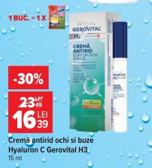 Cremă antirid ochi și buze hyaluron-C Gerovital H3