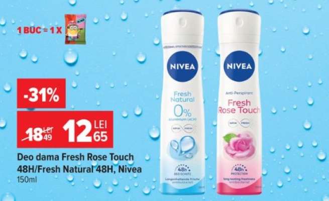 Deo dama Fresh Rose Touch 48H/Fresh Natural 48H, Nivea
