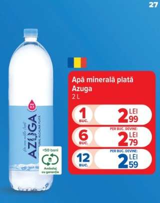 Apă minerală plată Azuga